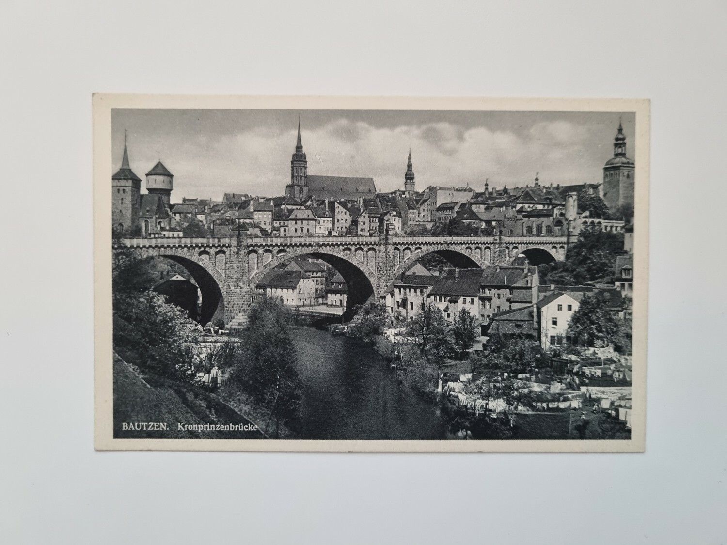 Äldre vykort BAUTZEN. Kronprinzenbrücke