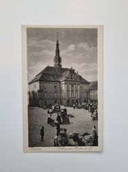 Äldre vykort Bautzen. Rathaus mit Wochenmarkt