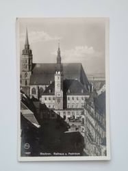 Äldre vykort Bautzen. Rathaus u. Petridom
