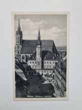 Äldre vykort Bautzen. Rathaus u. Petridom