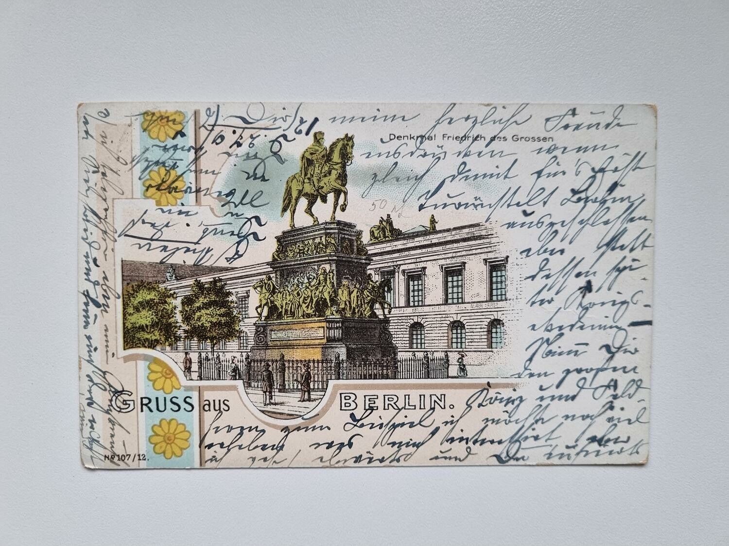 Äldre vykort Berlin, stämplad 1912