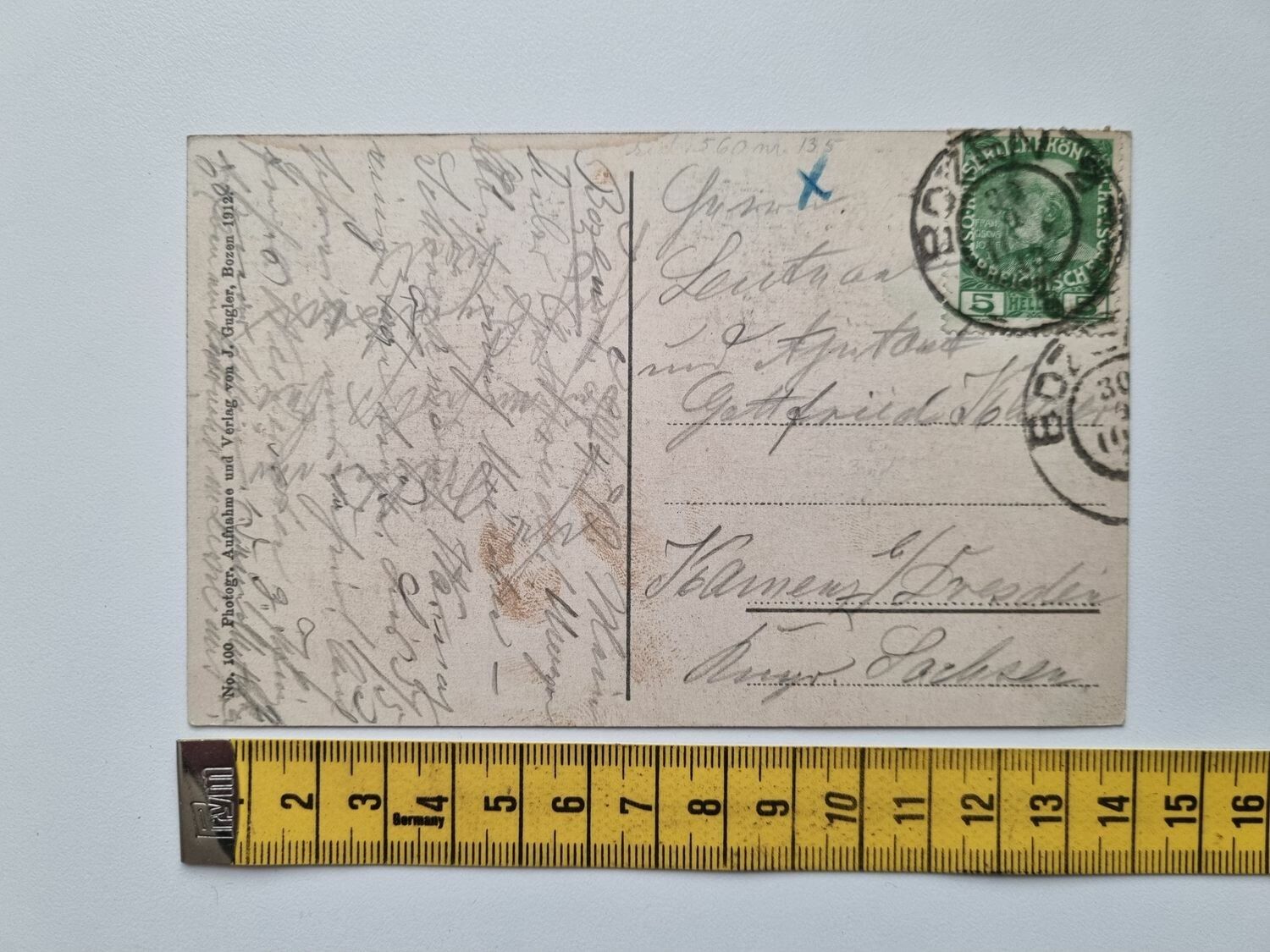Äldre vykort Bozen m. d. Rosengarten.