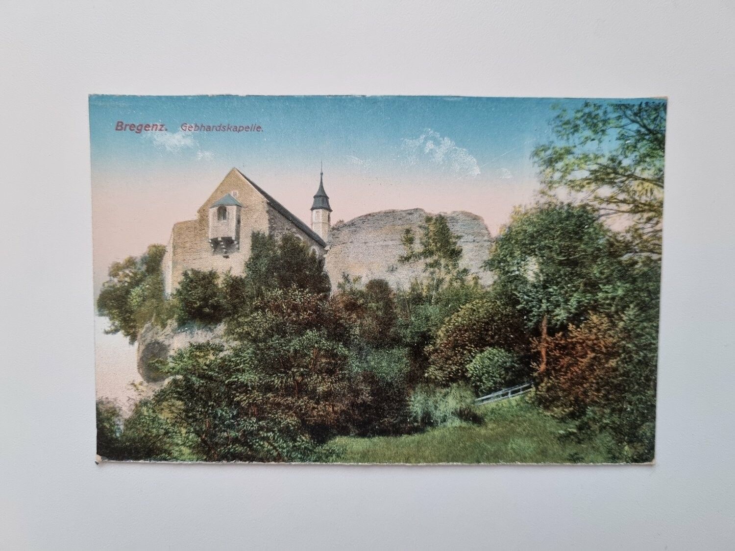 Äldre vykort Bregenz. Gebhardskapelle