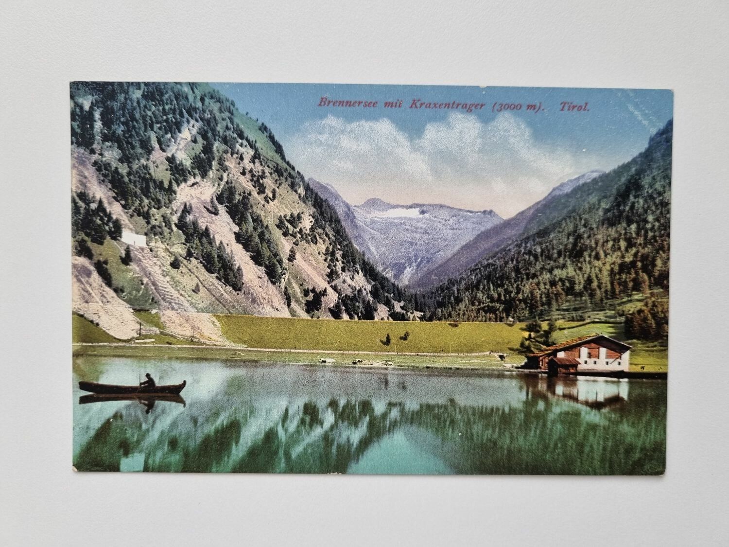 Äldre vykort Brennersee mii Kraxentrager (3000 m). Tirol