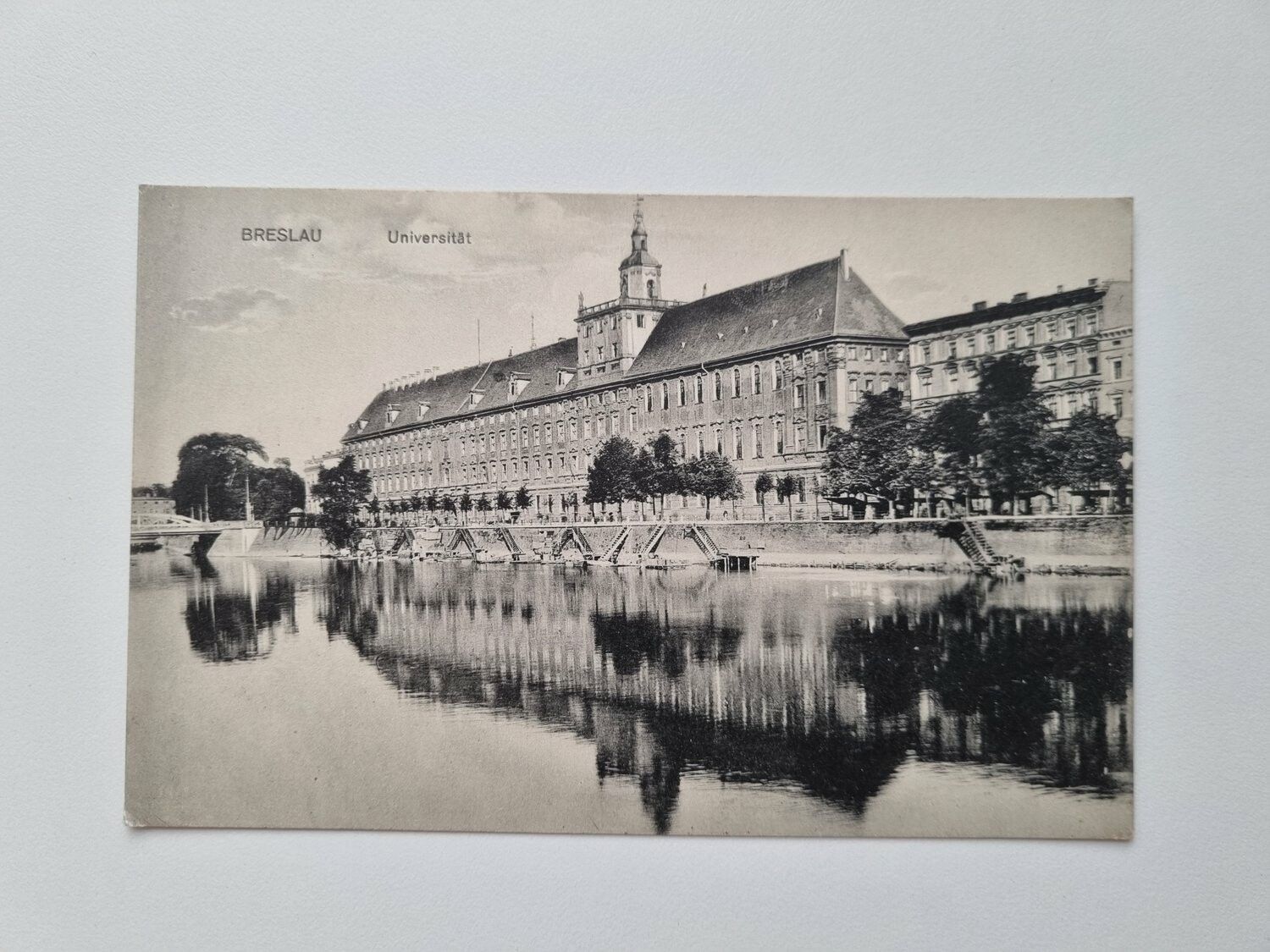 Äldre vykort BRESLAU Universität, daterat år 1913/14
