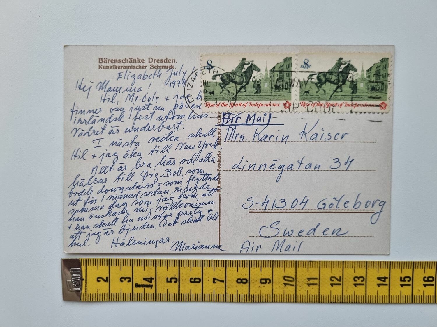 Äldre vykort Bärenschänke Dresden.