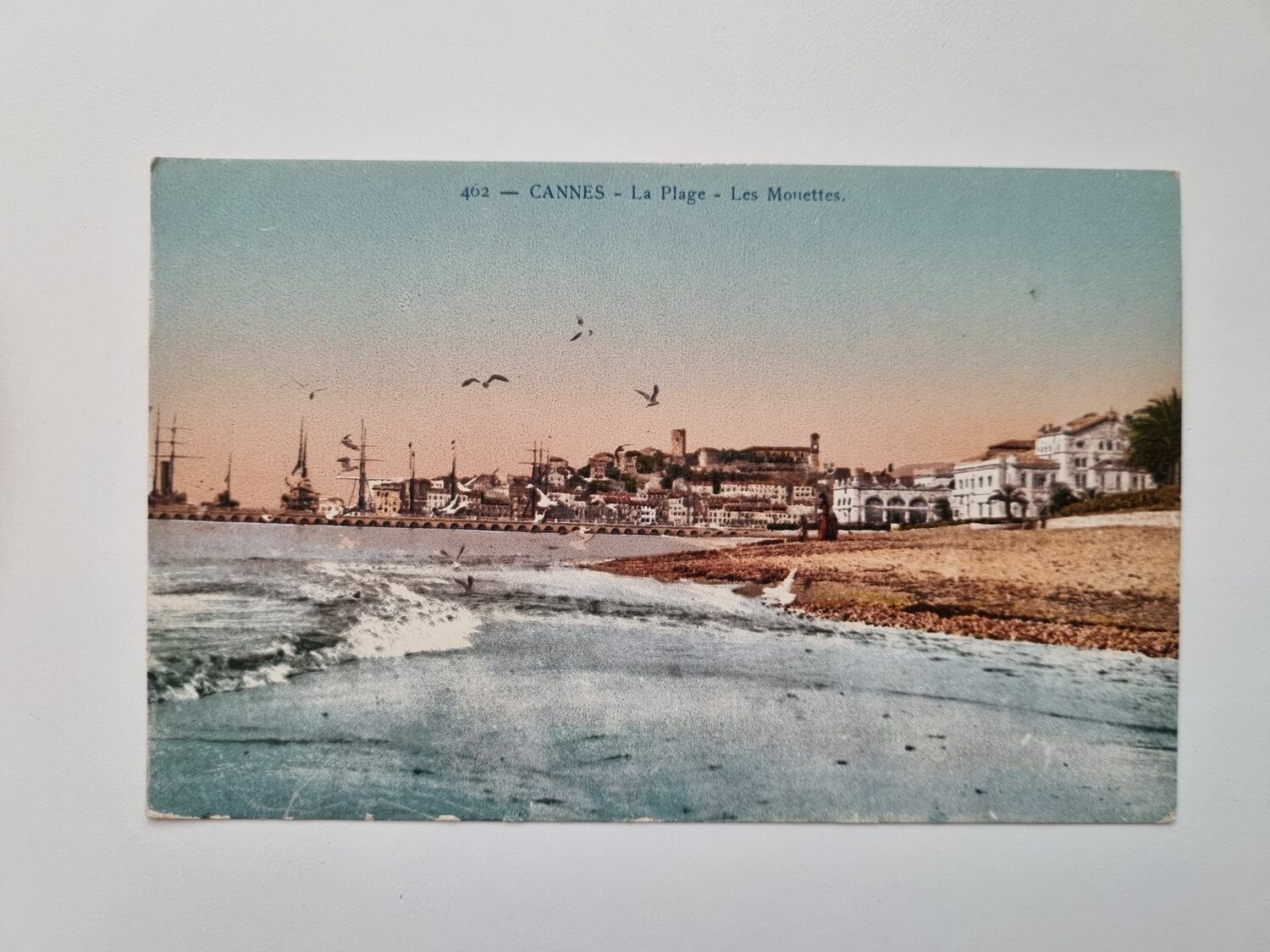 Äldre vykort CANNES La Plage Les Monettes.