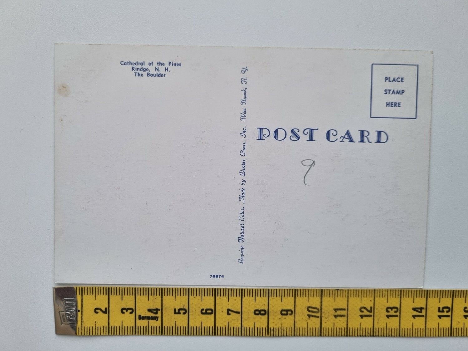 Äldre vykort Cathedral of the Pines Rindge, N. H. The Boulder