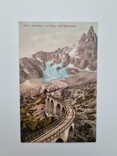 Äldre vykort Chamonix Le Viaduc près Montanvert, år 1910
