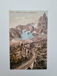 Äldre vykort Chamonix Le Viaduc près Montanvert, år 1910