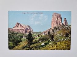 Äldre vykort Cinque Torri, Averau und Hospis.