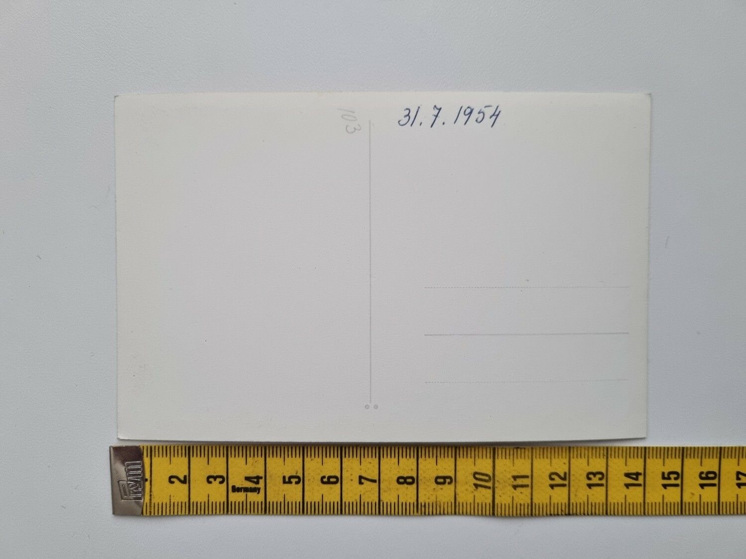 Äldre vykort daterat 1954
