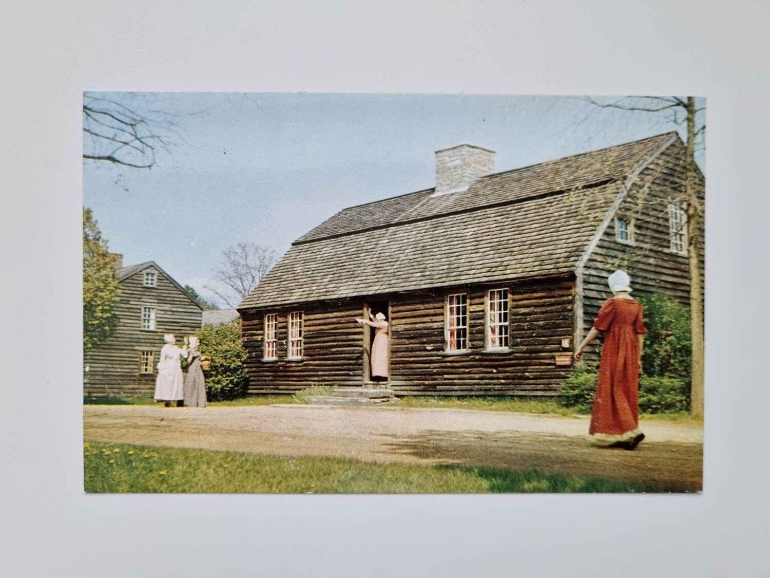 Äldre vykort Stephen Fitch House at Old Sturbridge Village