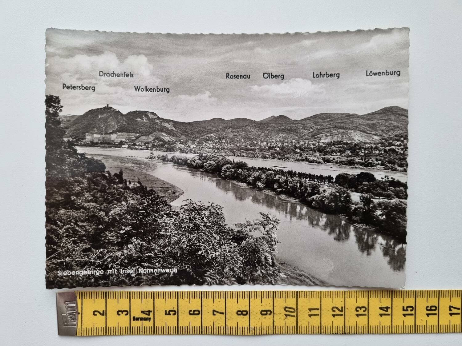 Äldre vykort DER RHEIN Blick vom Rolands