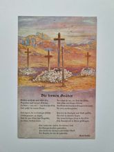 Äldre vykort Die fernen Gräber, stämplat 1915