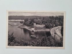 Äldre vykort Die Queistalsperre Marklissa, daterat år 1929
