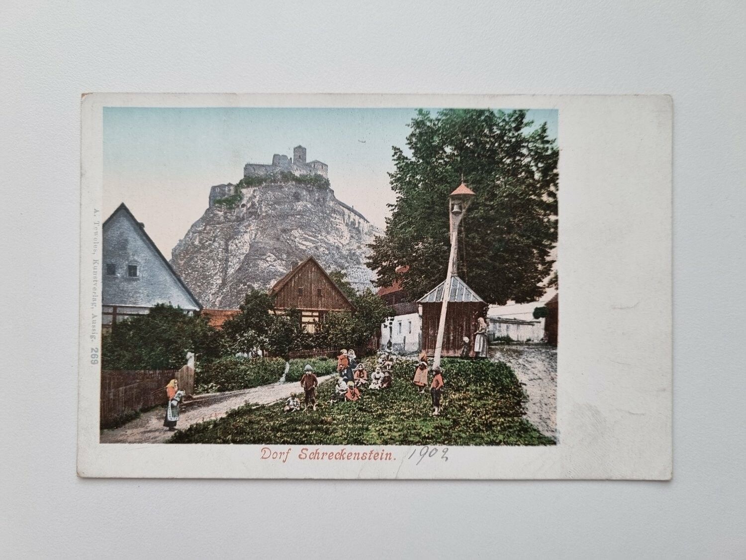 Äldre vykort Dorf Schreckenstein