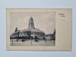 Äldre vykort Dresden Rathaus