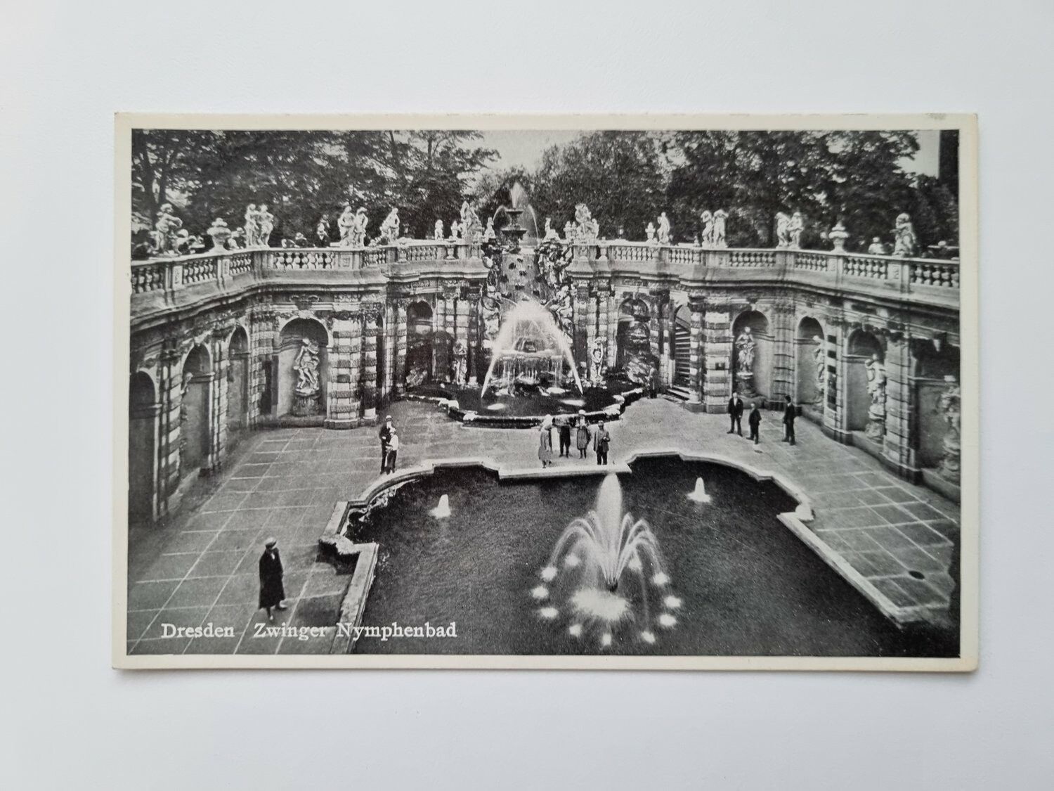 Äldre vykort Dresden Zwinger Nymphenbad