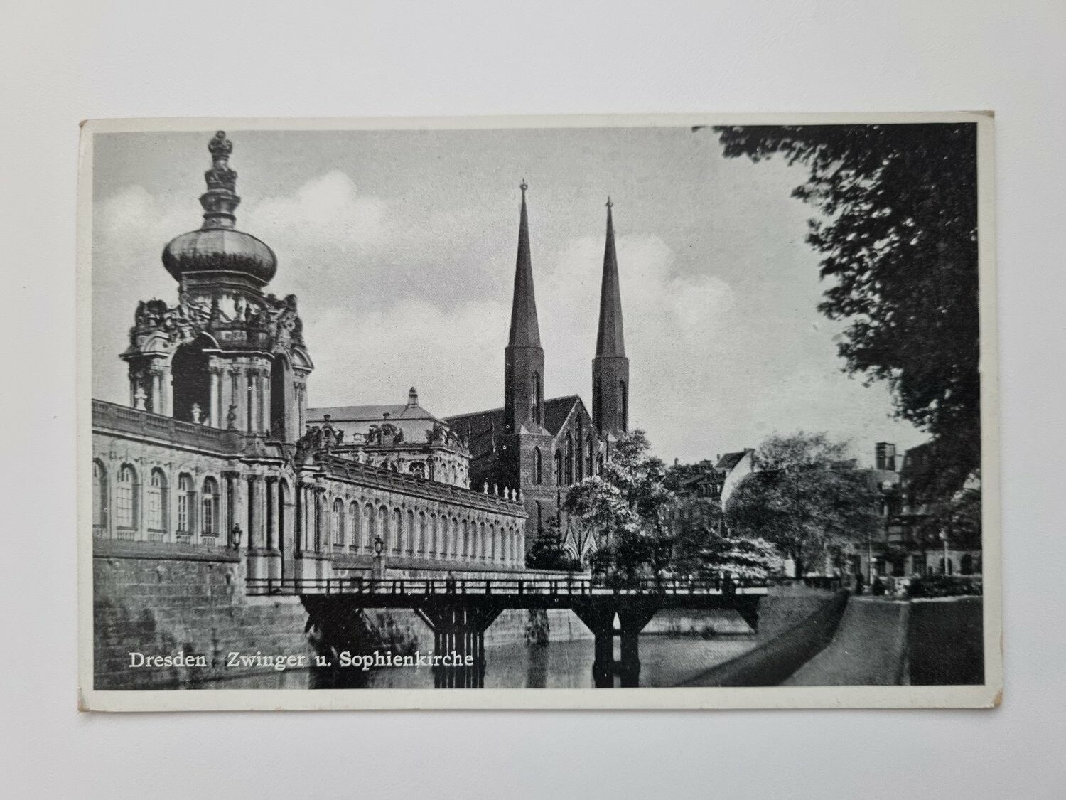 Äldre vykort Dresden Zwinger u. Sophienkirche