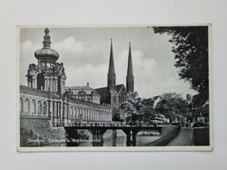 Äldre vykort Dresden Zwinger u. Sophienkirche