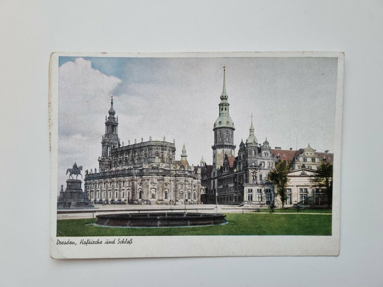Äldre vykort Dresden, Hofkirche und Schloß