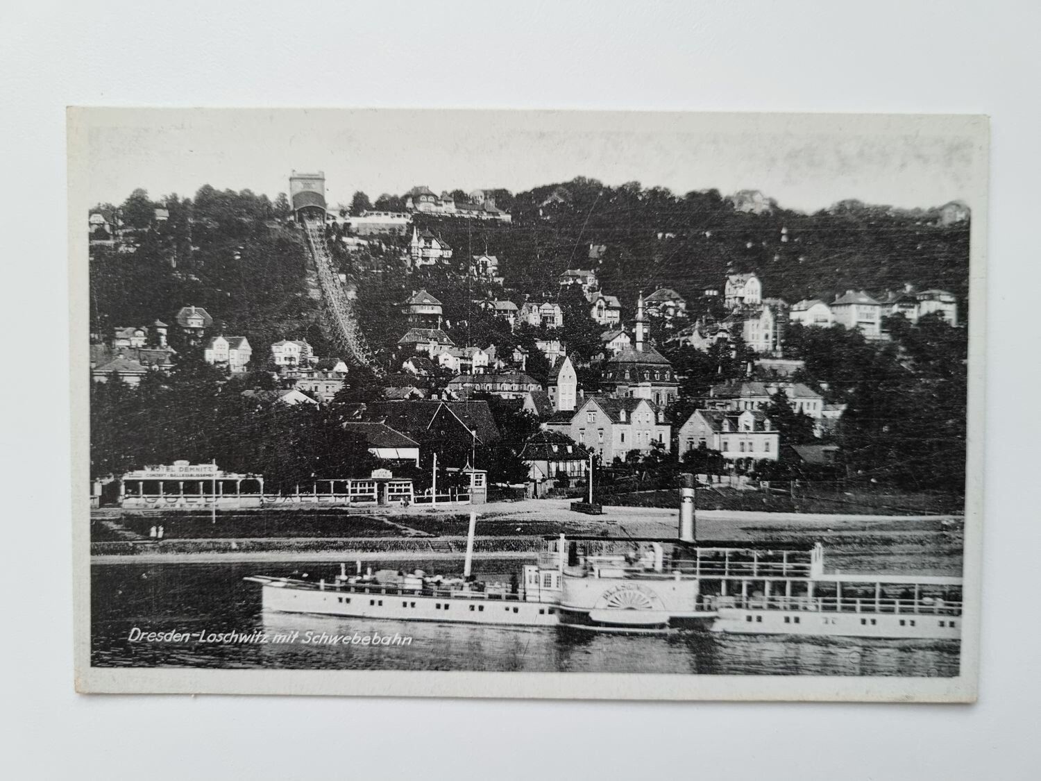 Äldre vykort Dresden-Loschwitz mit Schwebebahn