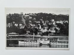 Äldre vykort Dresden-Loschwitz mit Schwebebahn
