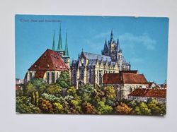 Äldre vykort Erfurt. Dom und Severikirche