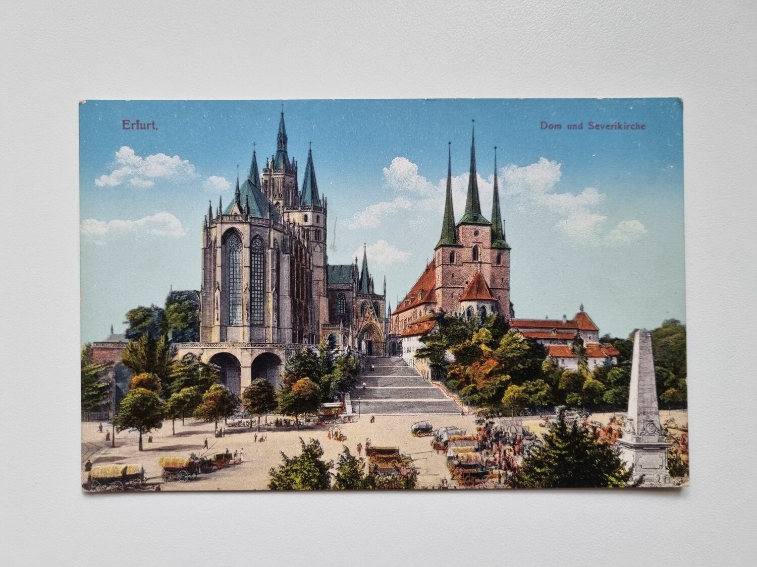 Äldre vykort Erfurt. Dom und Severikirche