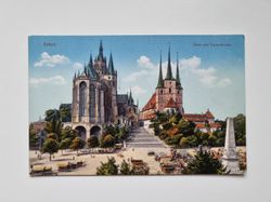 Äldre vykort Erfurt. Dom und Severikirche