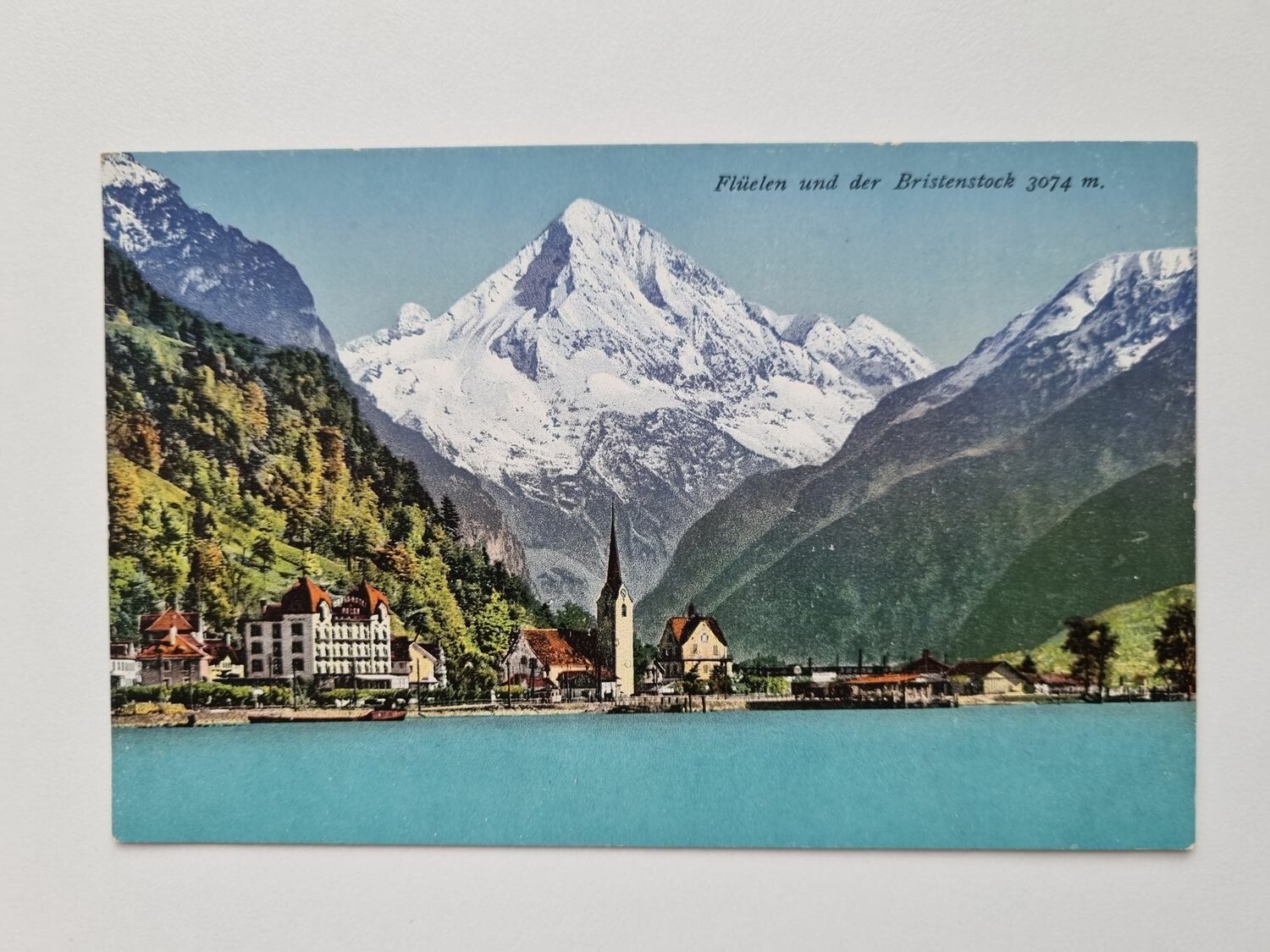 Äldre vykort Flüelen und der Bristenstock 3074 m.