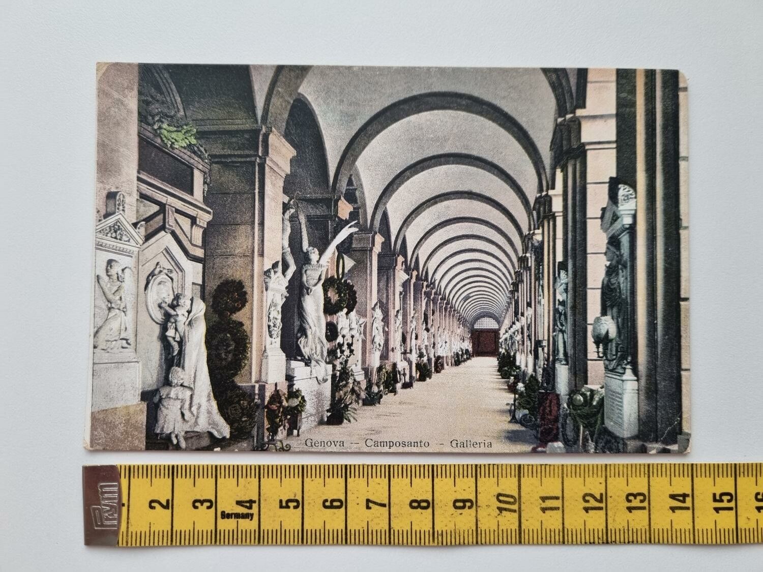 Äldre vykort Genova Camposanto Galleria