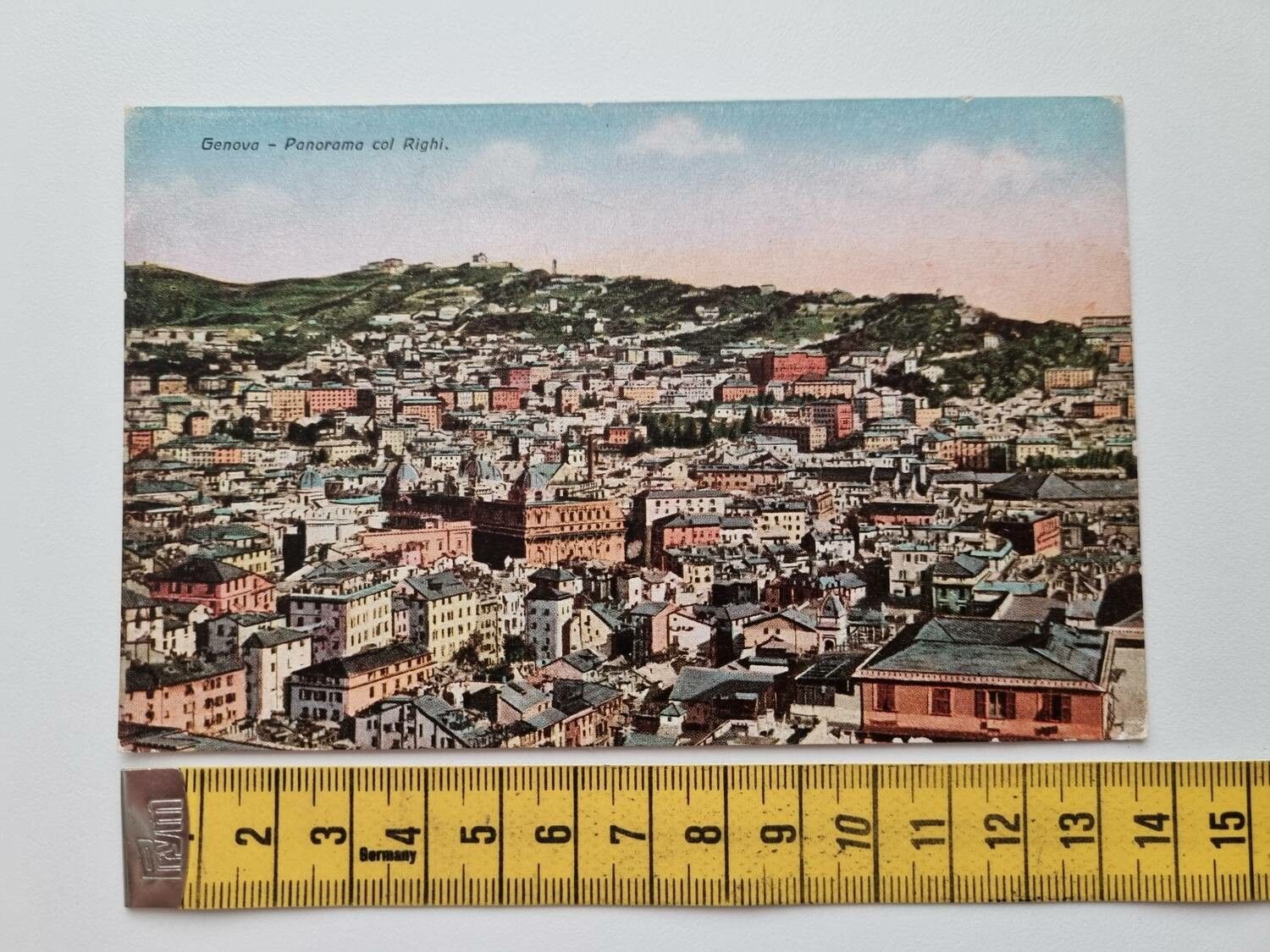 Äldre vykort Genova Panorama col Righi.