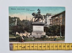 Äldre vykort Genova. Piazza Corvetto - Monum