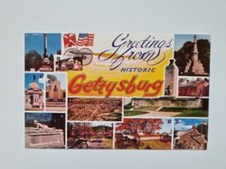 Äldre vykort Greetings From historic Gettysburg