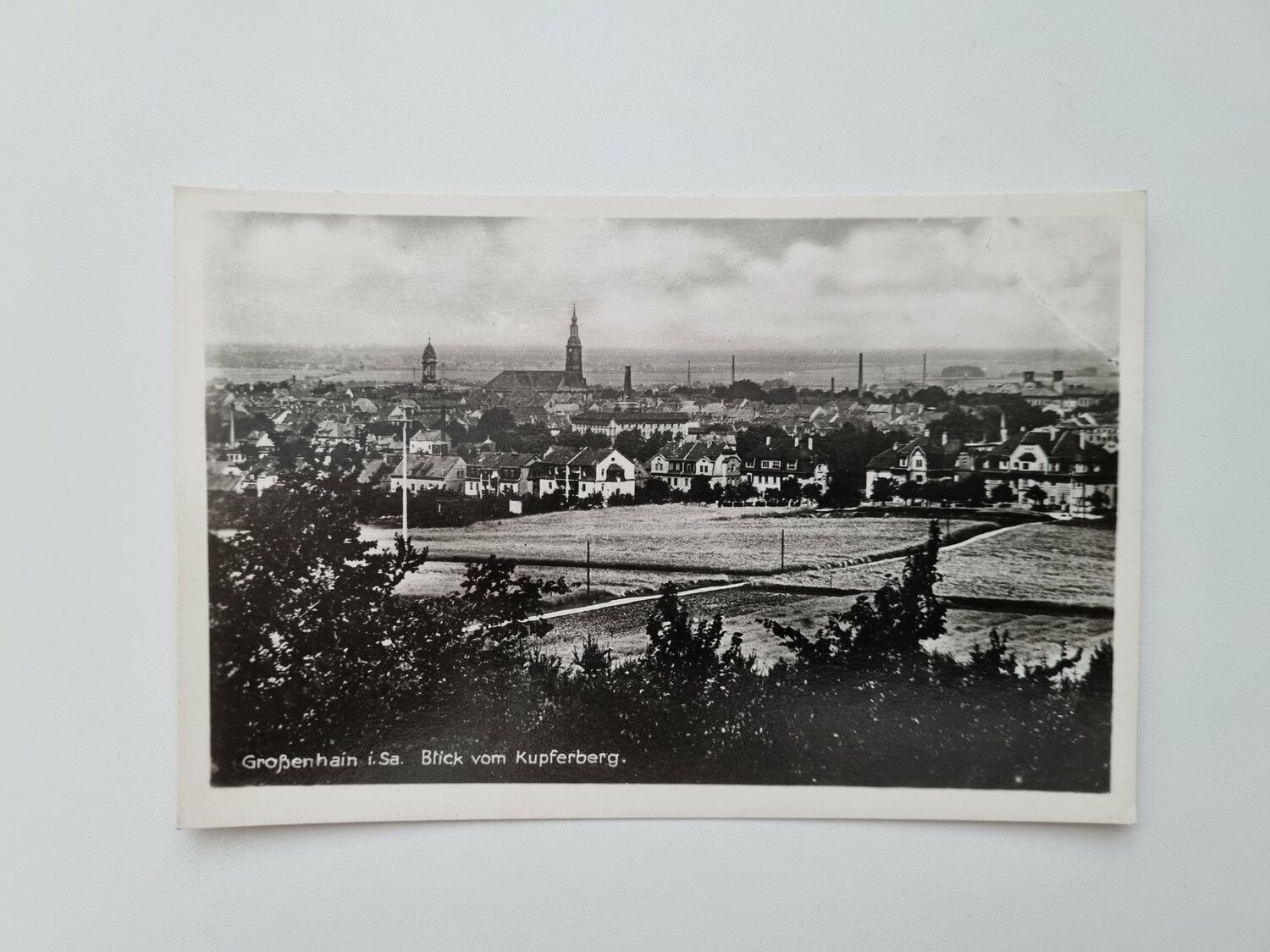 Äldre vykort Großenhain i. Sa. Blick vom Kupferberg.