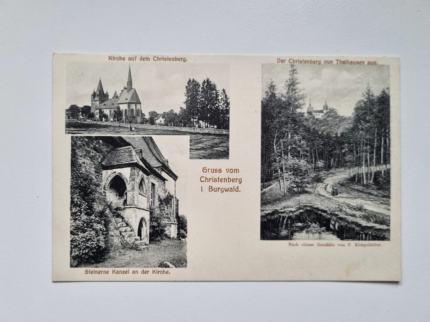 Äldre vykort Gruss vom Christenberg i Burgwald.