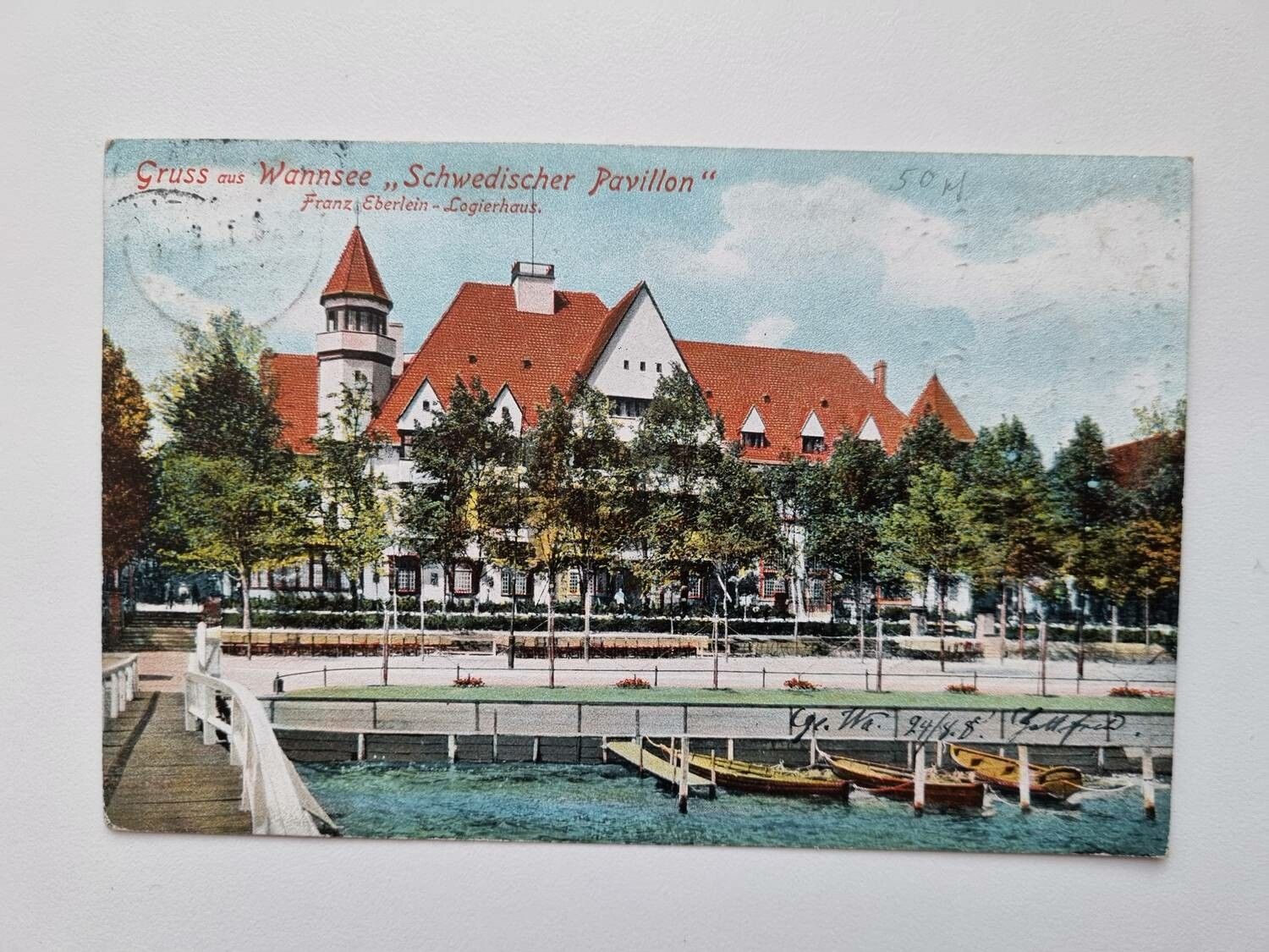 Äldre vykort Gruss aus Wannsee, Schwedischer Pavillon