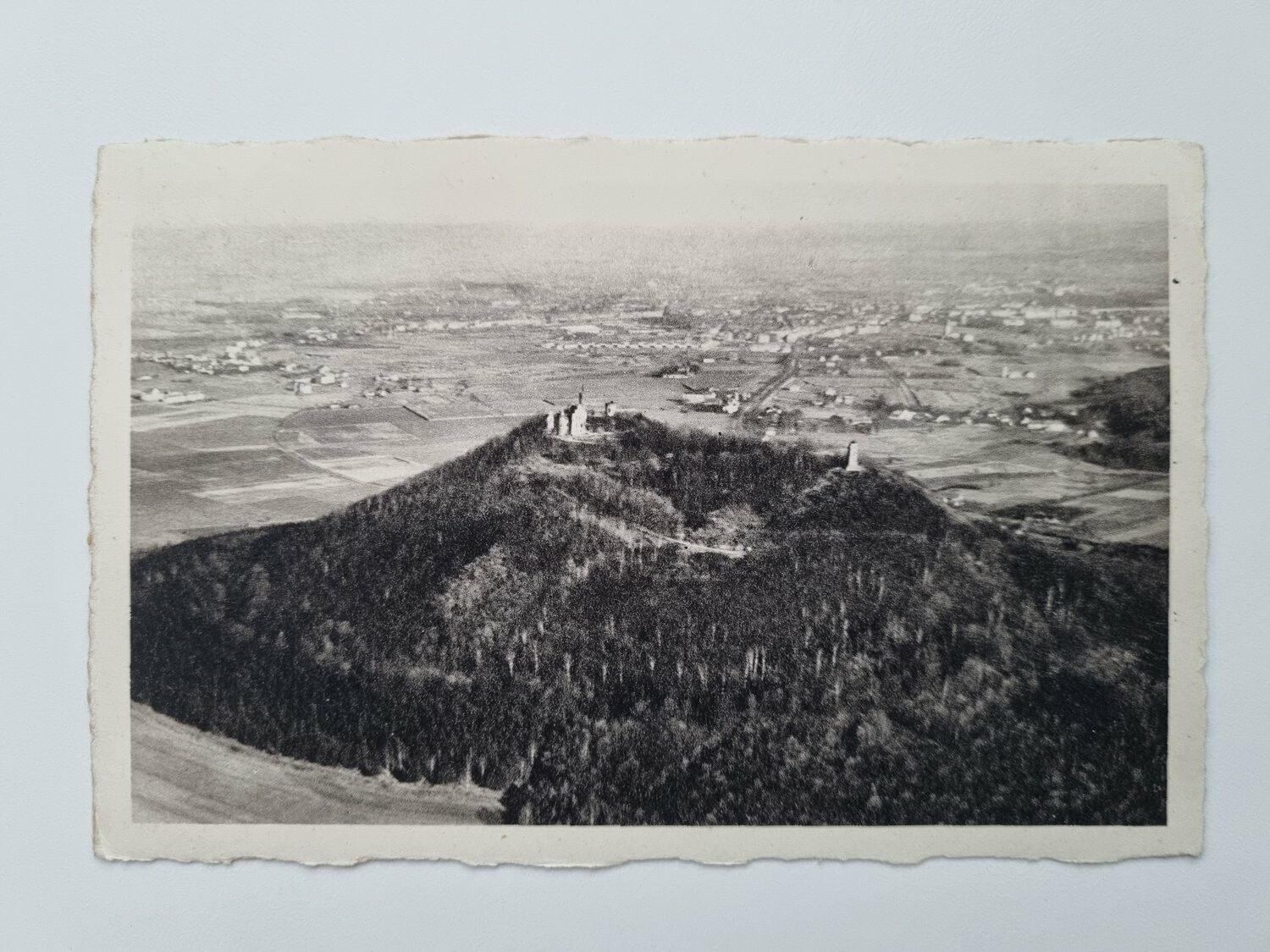 Äldre vykort GÖRLITZ, Die Landeskrone Fliegeraufnahme