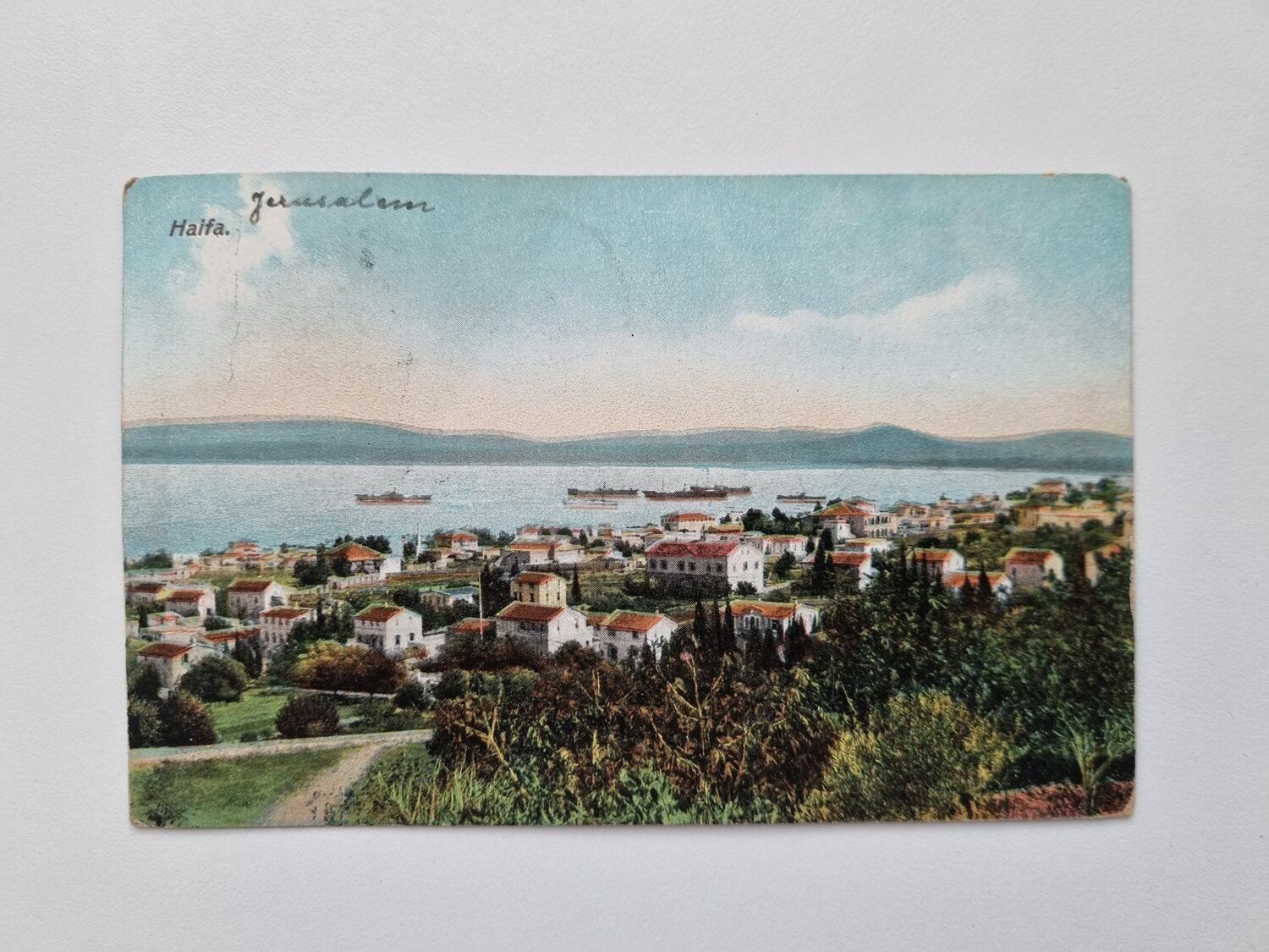 Äldre vykort Haifa, daterat 1914