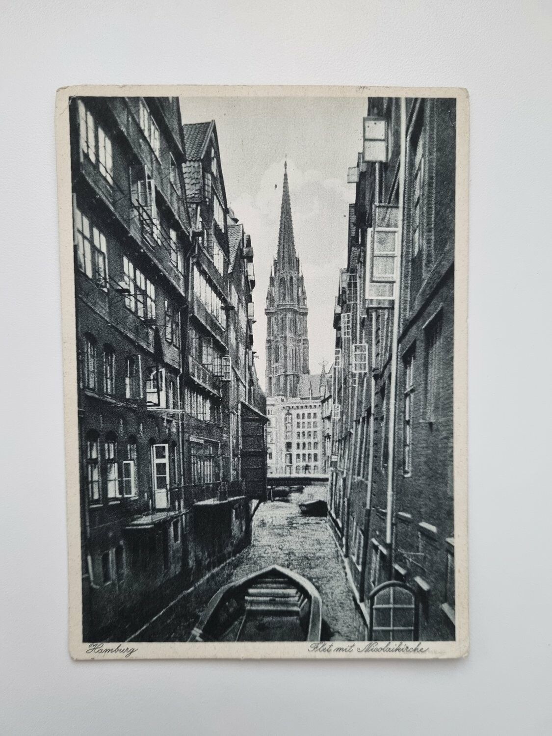 Äldre vykort Hamburg Flat mit Nikolaikirche