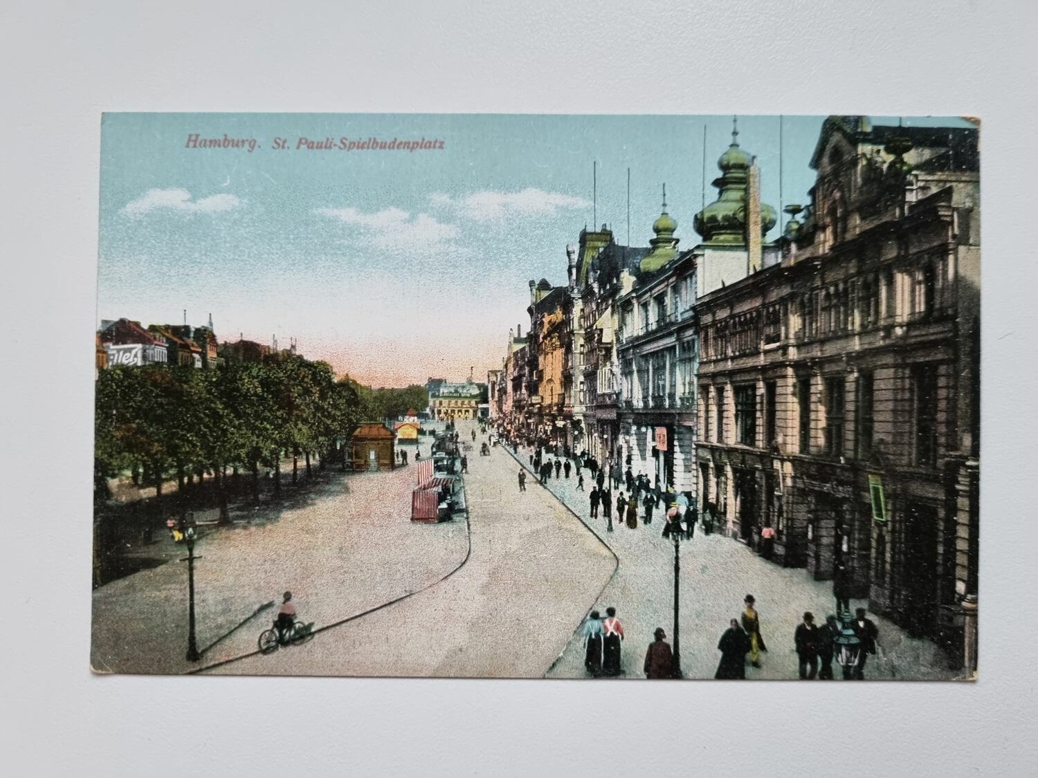 Äldre vykort Hamburg. St. Pauli-Spielbudenplatz