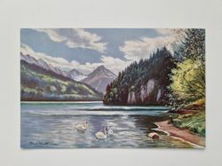 Äldre vykort Hans Klatt, pinx. Der Alpsee bel Füssen