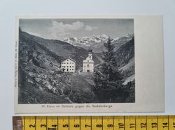 Äldre vykort HI. Kreuz im Oetztale gegen die Stubaierberge