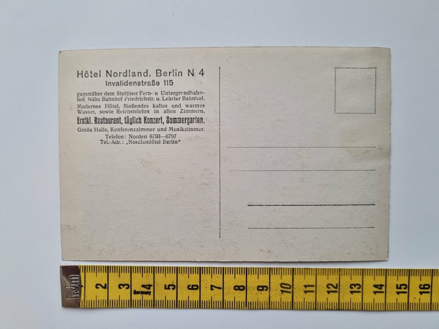 Äldre vykort Hotel NORDLAND, Berlin