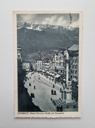 Äldre vykort INNSBRUCK, Maria-Theresien-Straße mit Annasäule