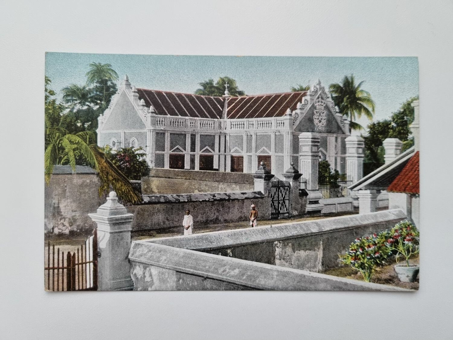 Äldre vykort Jerusalemskirche in Trankebar, Ostindien.