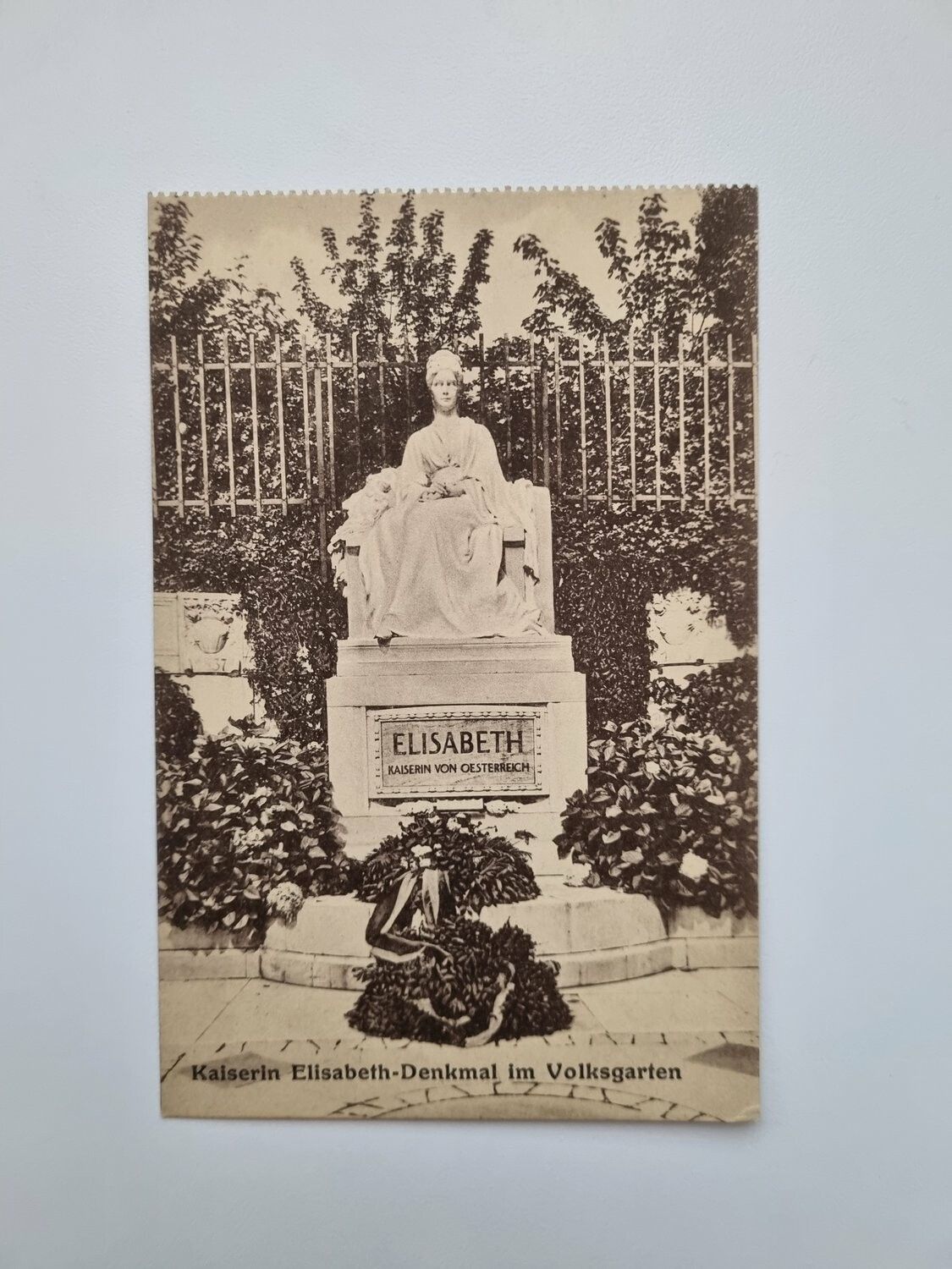 Äldre vykort Kaiserin Elisabeth-Denkmal im Volksgarten, 1914