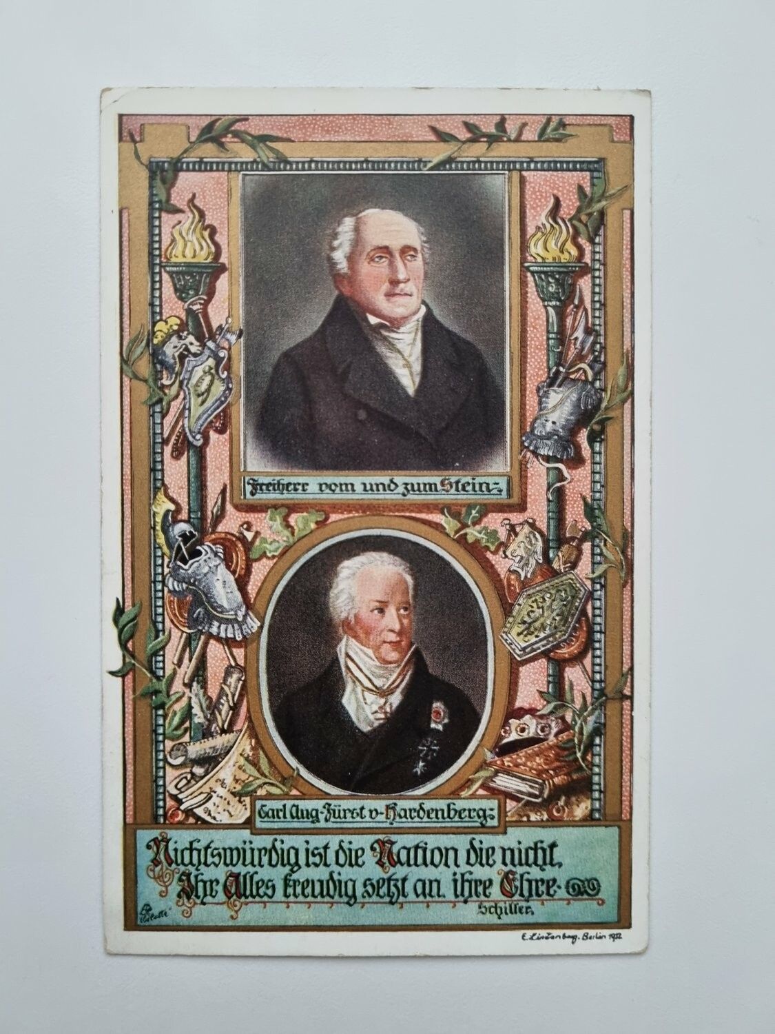 Äldre vykort Kari Aug. Furst v. Hardenberg & Heinrich Friedr. Karl